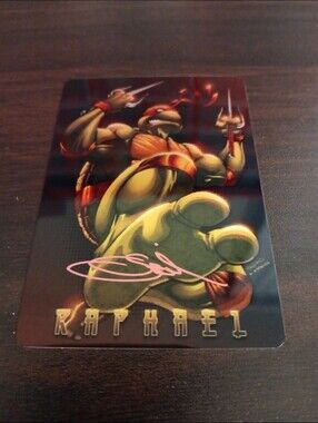 T.M.N.T Raphael metal card Signed by Sajad shah with COA